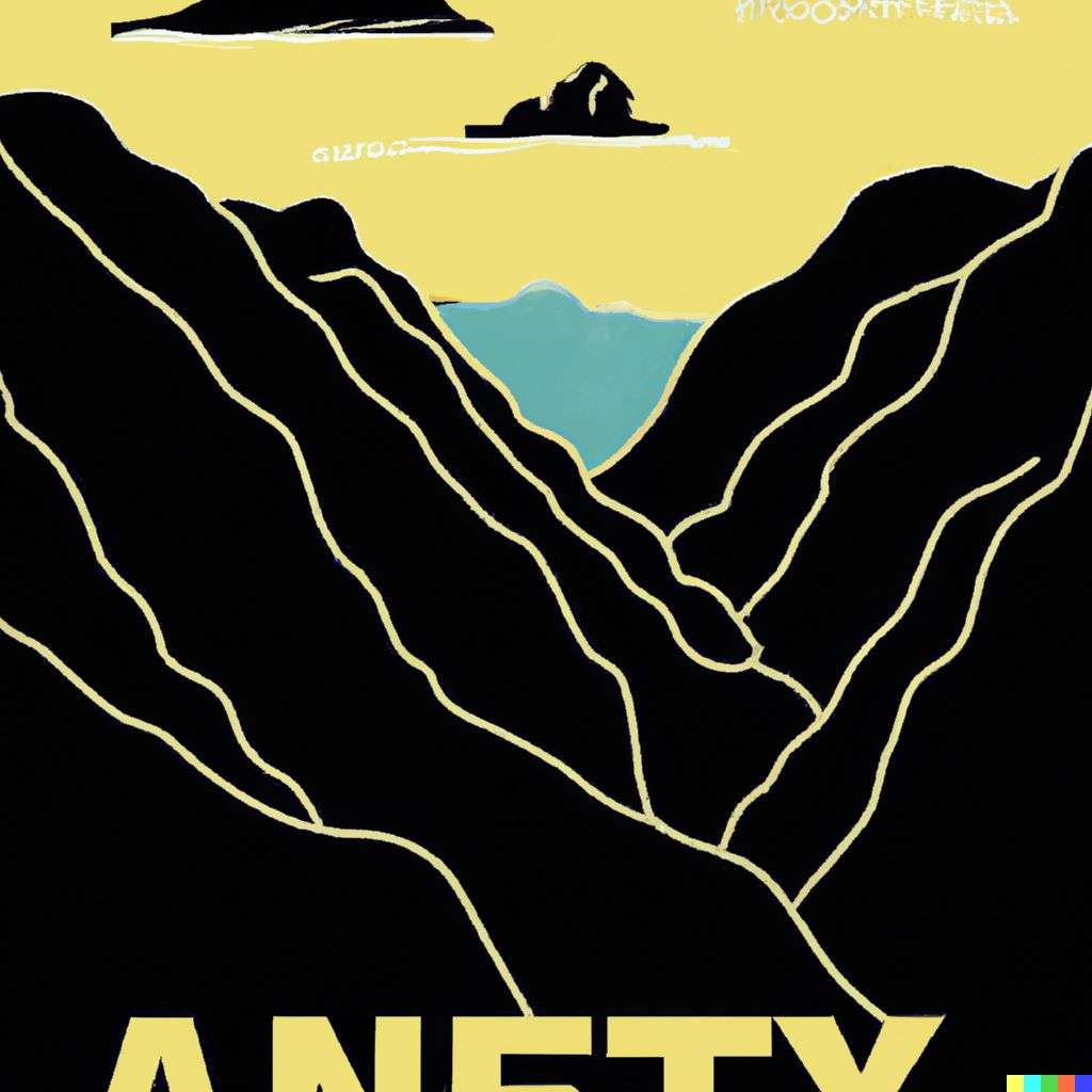 a representation of anxiety, travel poster